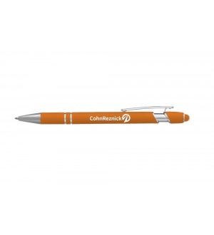 Orange Metal Click Pen with Stylus